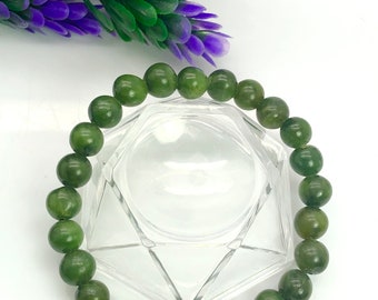 Natural Green Jade Bracelet for Man and woman Real Canadian Nephrite Mate jade Bracelet