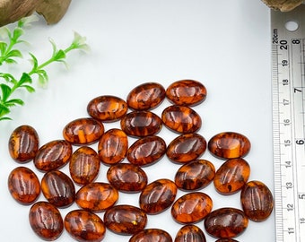 Natural Baltic Amber Oval Calibrated Cabochon 15x 20 mm 6.5mm 100% Real Amber Cabochon