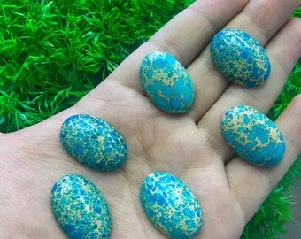 1 Pc Natural Blue Variscite Stone Cabochon For Making Jewelry Healing Natural Variscite Cabs