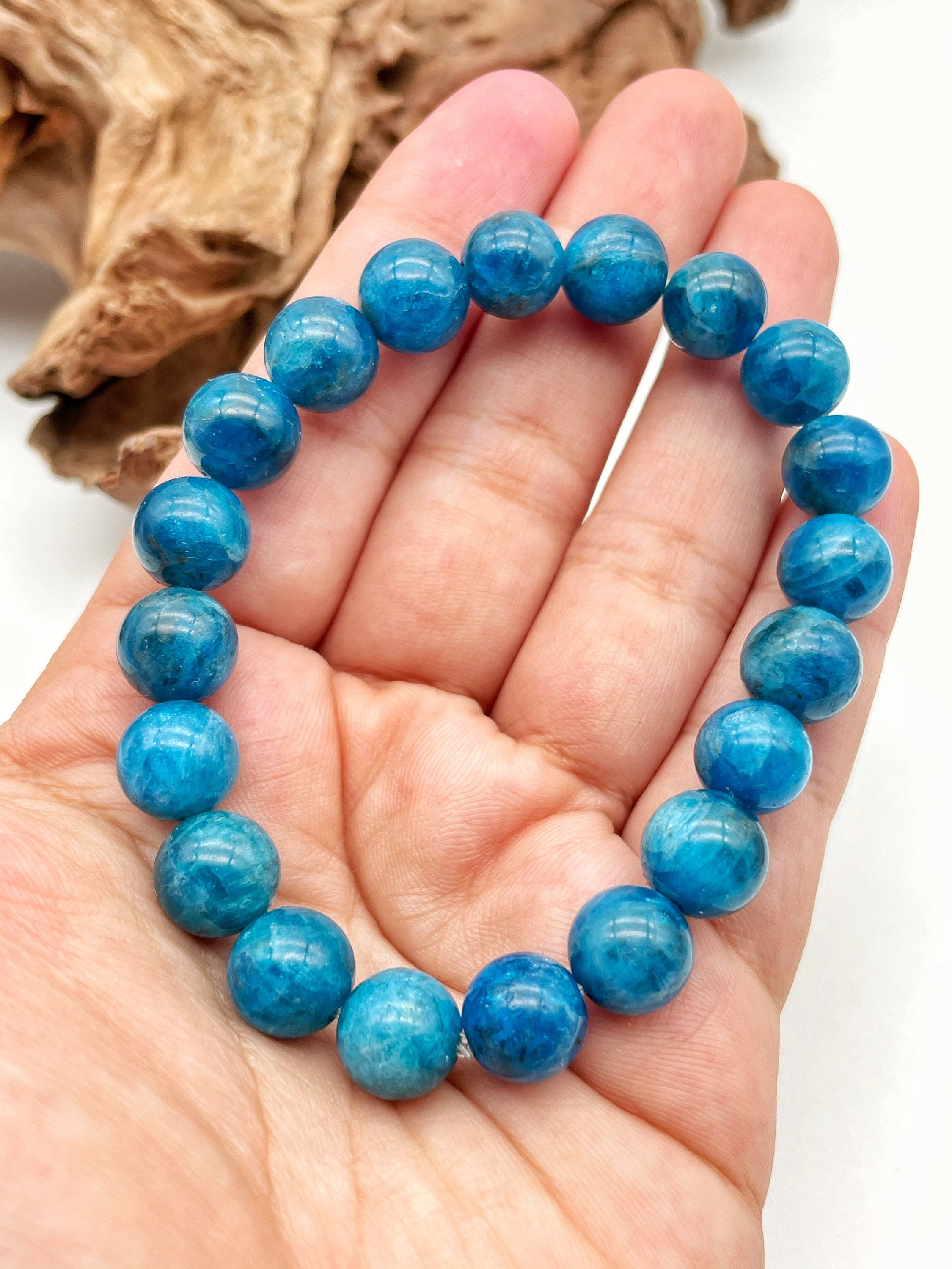 Bracciale con pietra blu azzurra, bracciale in rame - disponibile s