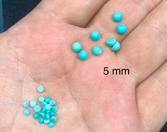 Lot Natural Arizona Turquoise 3 mm and 5 mm Round Cabochon blue Turquoise Cabochon