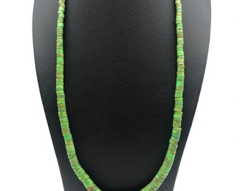 Natural lime Green Turquoise Necklace  56 cm  Long  4 mm-9mm Size of Tire Shape Necklace Top Quality Arizona USA Turquoise