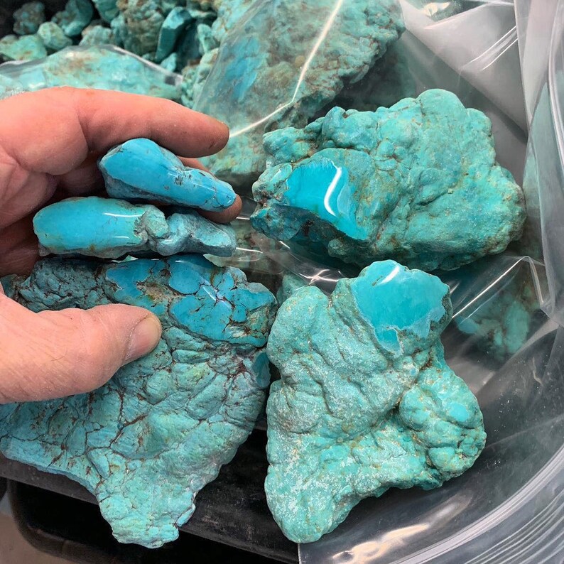 50 G Turquoise Stone 100 Natural Rough Turquoise Material Etsy