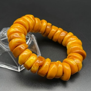 vintage)Bakelite アンバーベイクライトスタッズバングル