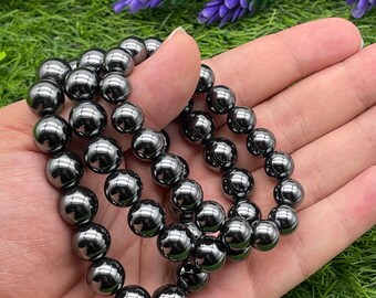 Perlas De Hematita Plateada 4mm/6mm/8mm No Magnéticas - 1 Hebra De 38cm Para Pulseras, Collares Y Joyería DIY
