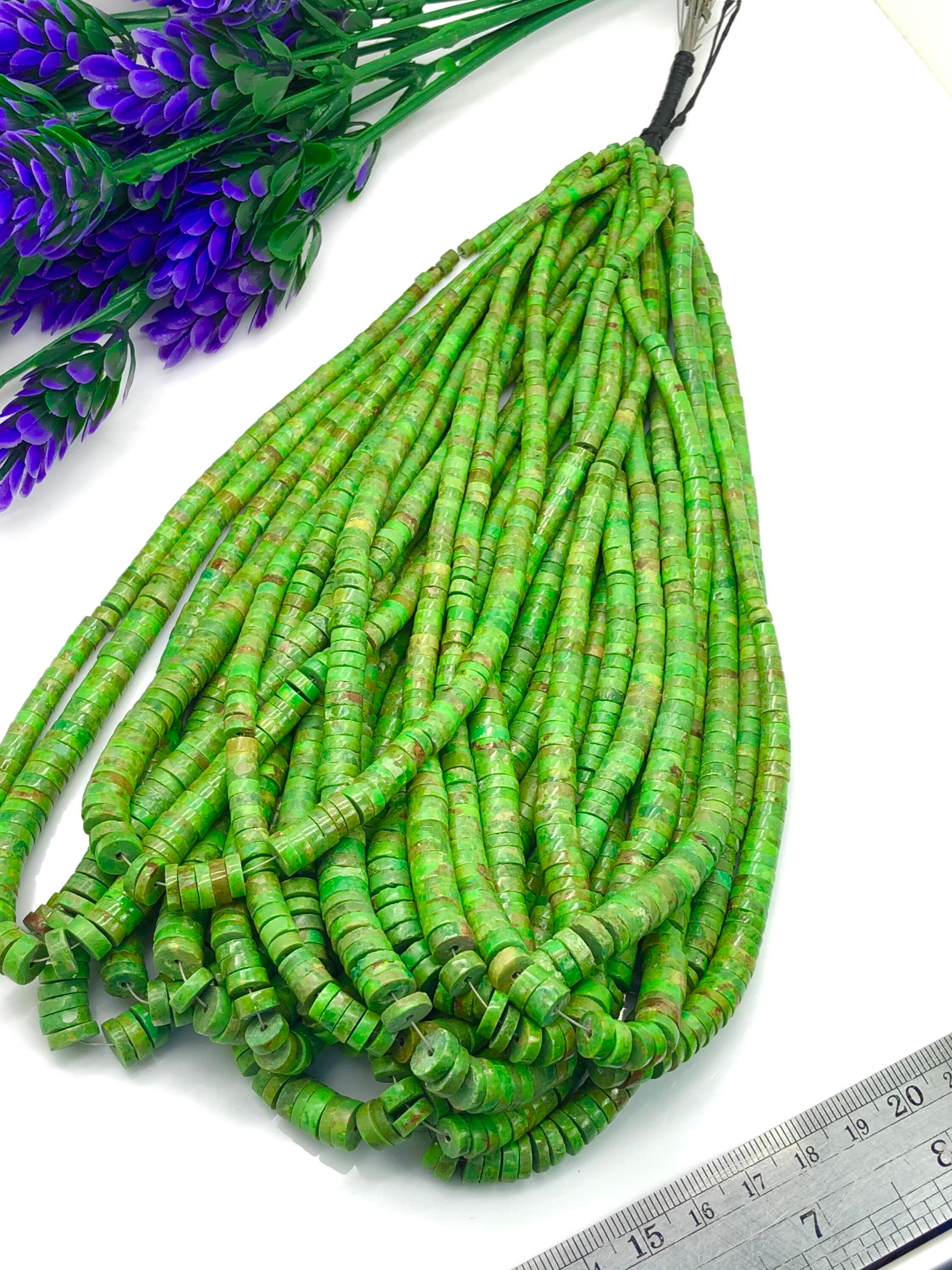 42cm Natural Green Yellow Turquoise Necklace for Ladies and Gents Lemon ...