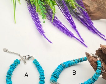 100% Natural Arizona Turquoise Bracelet Roundel Shape Sleeping Beauty Turquoise Bracelet Natural Turqoise Jewellery