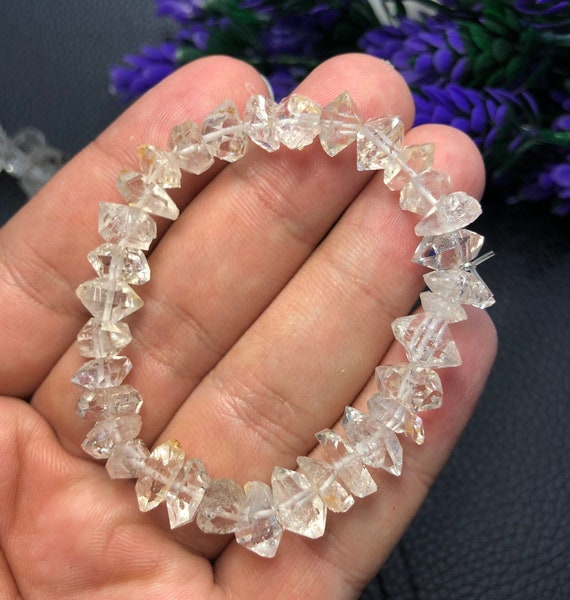 Natural Pretty Herkimer Diamond Crystal Beads Bracelet AAAA