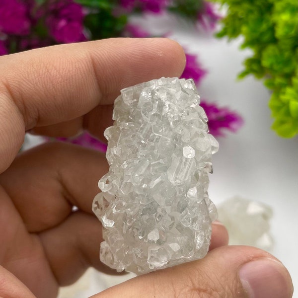 1 Pc Natural Apophylite Speciman Origin India  3 x 4 cm x2 cm white Aphohylite crystal stone for collection and healing purpose