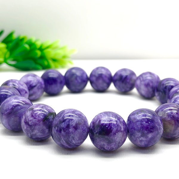 AAAAA Quality Charoite Beads Best Quality Russian Charoite Beads Bracelet Lucky Stone Bracelet