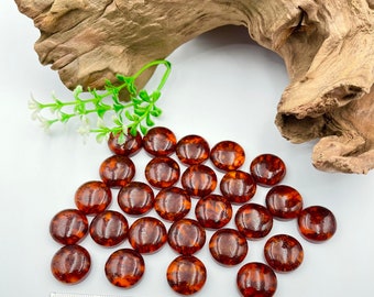 Natural Baltic Amber Round Calibrated Cabochon 18x18 mm 8 mm 100% Real Amber Cabochon