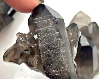 1 Pc Punto de cristal de cuarzo ahumado natural / Punto de cuarzo ahumado Cúmulos de cristal curativo ahumado