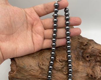 Pietra naturale Smooth Color Ematite Pietra Pietra Flat Branelli Branelli Distanziatore Perline for gioielli Fare gioielli 6/8 / 10mm Braccialetto di DA TE Collana 15 39cm Artigianato fatto a mano