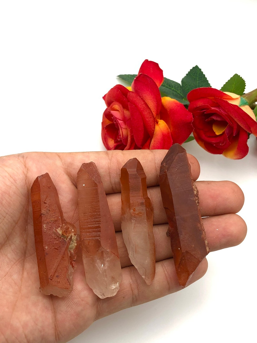 Natural Red Crystal Quartz Point for Making Jewelry and Collection 520