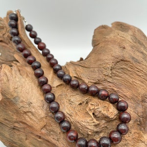 Natural Iron Red Jasper Stone Round Beaded Necklace Available in 6 mm 8 mm 10 mm Necklace for men and women