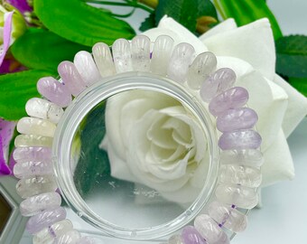 Rosa Kunzit Stretch Armband | Echt Rosa Kunzite Roundell Perlen Armband für Schmuck Heilung Liebe Empowerment Peace Männer Frau
