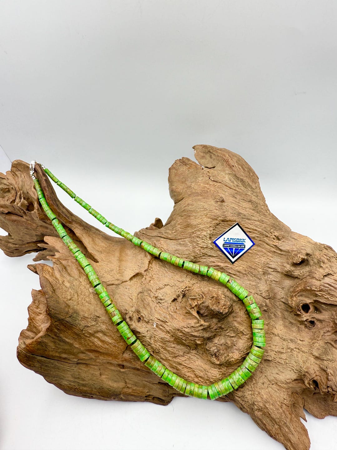 16 Inch Long Natural Green Yellow Turquoise Necklace for Ladies and ...