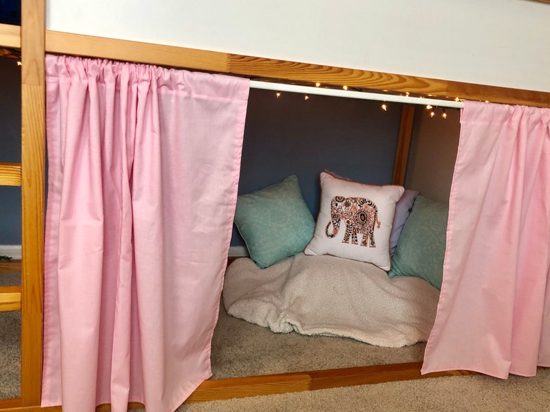 Light Pink Curtains for Ikea Kura Bunk Bed Etsy