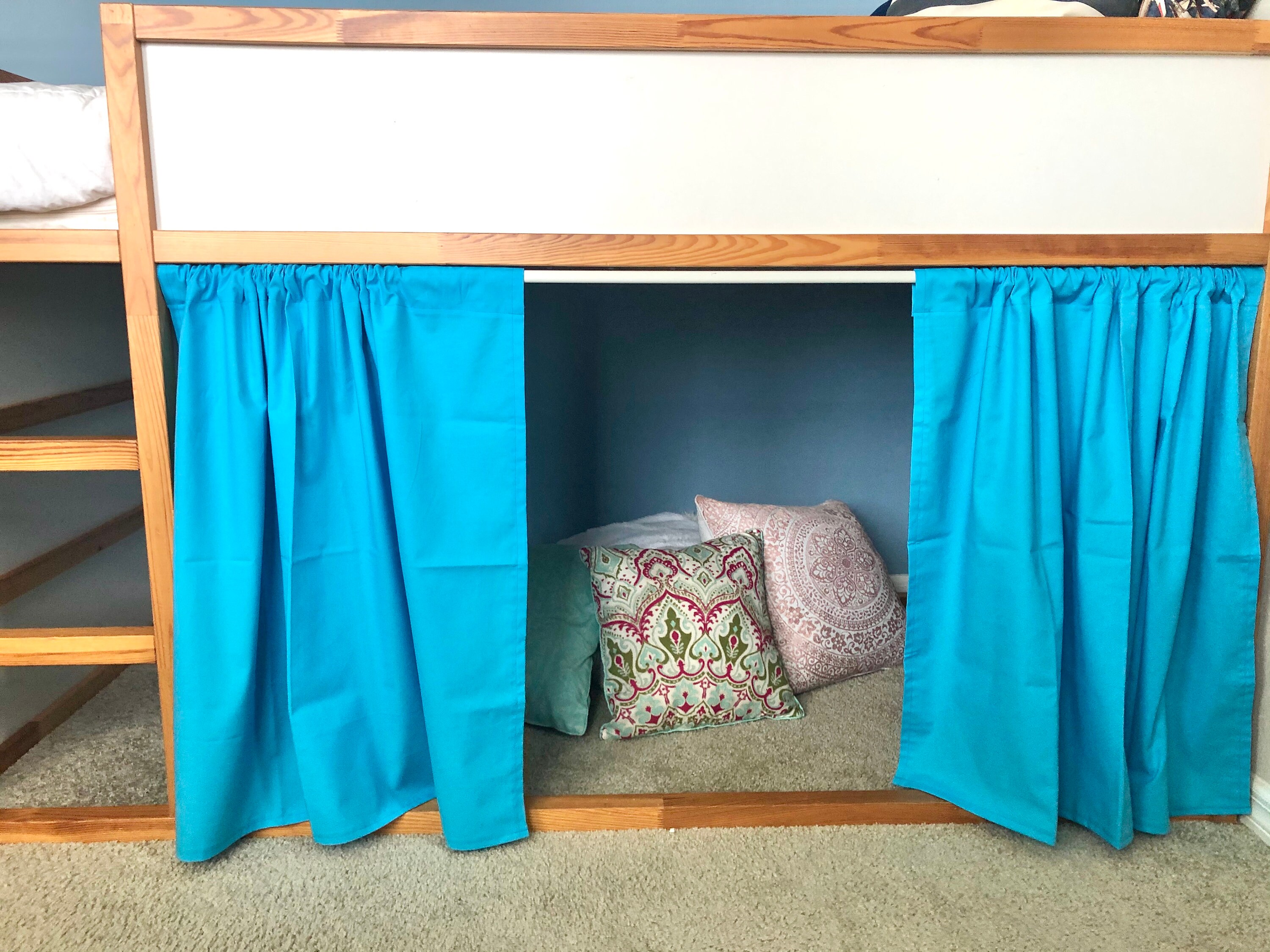 Light Teal Curtains for Ikea Kura Bunk Bed Etsy