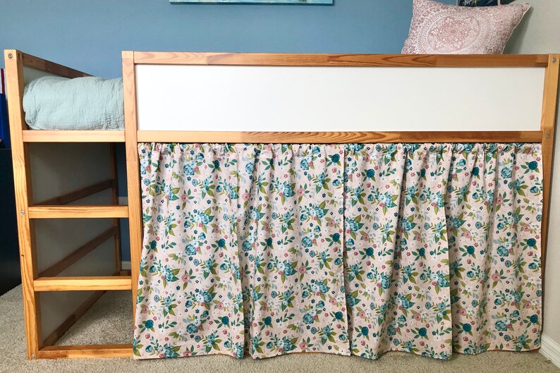 Pink Floral Curtains for Ikea Kura Bunk Bed Etsy
