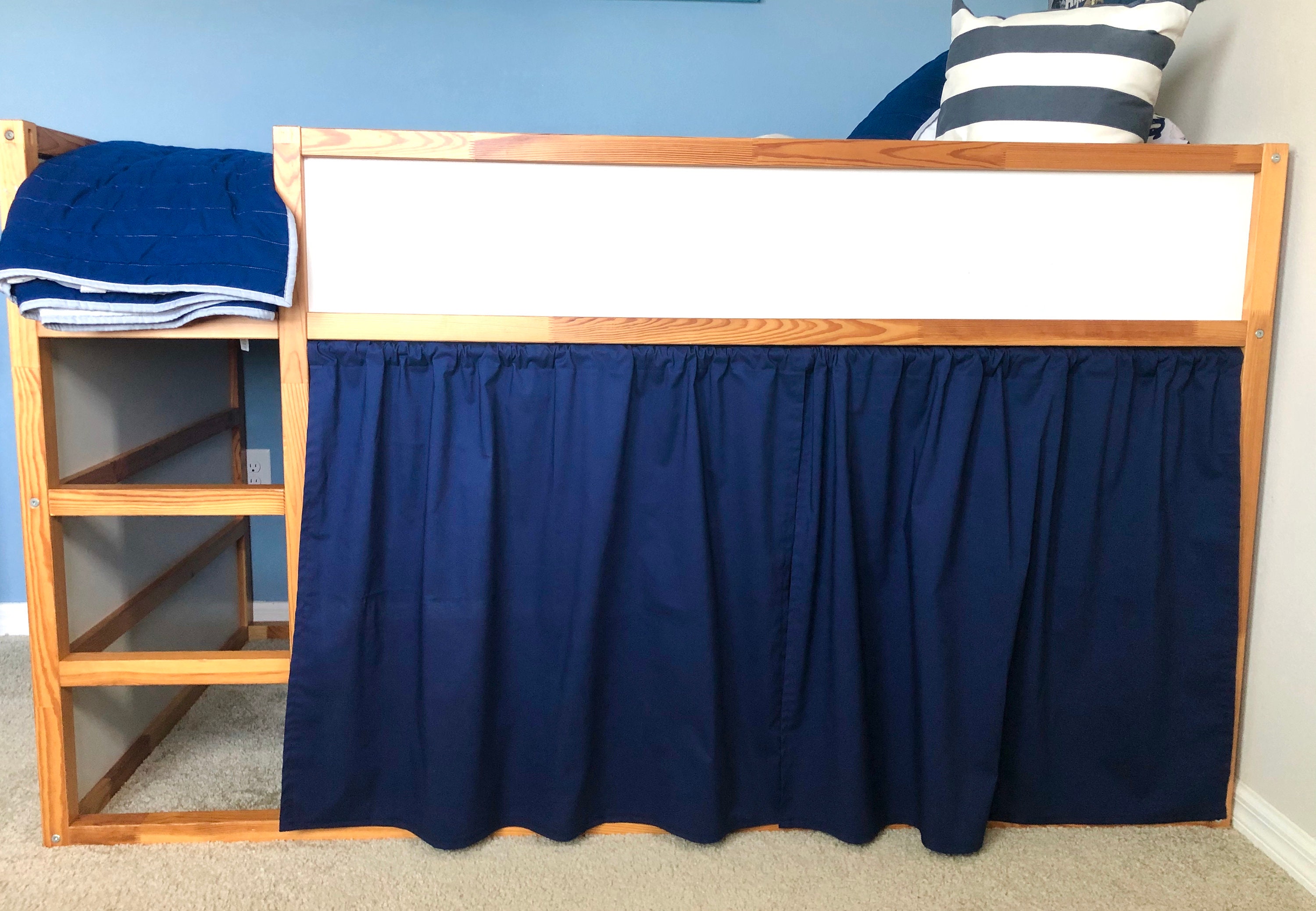 Navy Blue Curtains for Ikea Kura Bunk Bed Etsy