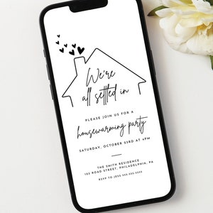 Minimal House Warming Evite Housewarming Invite Digital Mobile Invitation Download Simple Modern Housewarming Party Phone Invite House Party