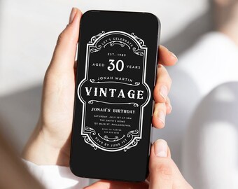Whiskey Evite Template  Vintage Whiskey Themed Digital Invitation Birthday Party Invitation Instant Download Vintage Whiskey Invite #JACK