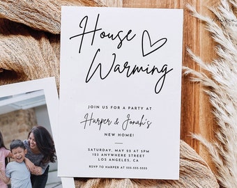 Housewarming Party Invitation Template Minimal Housewarming Party Minimalist Housewarming Party Invitation Backyard Party Editable Party BBQ