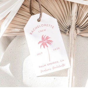 Palm Springs Bachelorette Weekend Gracias Etiqueta Editable Imprimible Bachelorette Party Gift Tag Bachelorette Weekend Favor Tag Plantilla #PREP