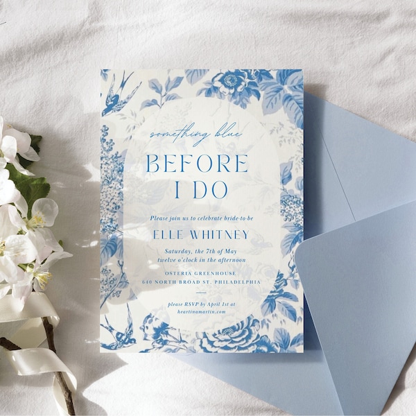 Something Blue Before I Do Invitation Etsy