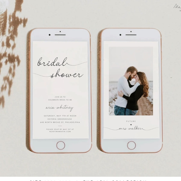 Modern Bridal Shower Evite Minimalist Text Message Bridal Shower Invitation Electronic Bridal Shower DIY Instant Download Editable #ARIA