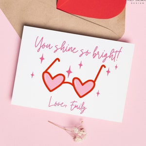 Kids Valentine Card Kids Printable Sunglasses Valentine Girls Classroom Valentines Day Printable Card Download Pink School Valentine #VDAY