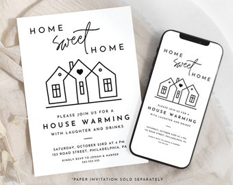 Minimal House Warming Evite Housewarming Invite Digital Mobile Invitation Download Simple Modern Housewarming Party Phone Invite with Photo