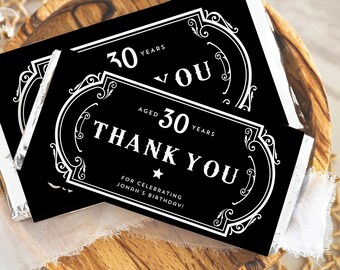 Chocolate Bar Wrapper Vintage Whiskey Candy Bar Favor Label Favor Tag Black Birthday Party Favor Aged to Perfection Candy Wrapper #JACK