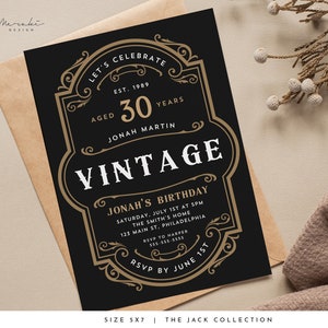 Whiskey Invitation Printable Template Vintage Whiskey Themed Adult Birthday Party Invitation Instant Download Vintage Whiskey Invite #JACK