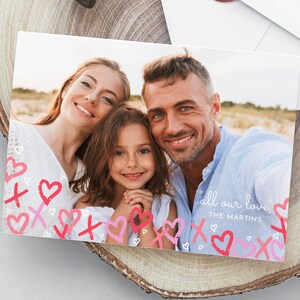 Valentijnsdag fotokaartsjabloon Gepersonaliseerde xoxo Valentijnsdag fotokaart Canva sjabloon Valentijnsdag kaart Instant Download sjabloon #VDAY