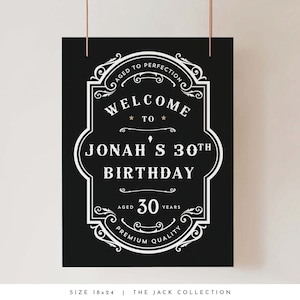 Whiskey Birthday Welcome Sign Template Vintage Whiskey Theme Birthday Party Decorations Whiskey Party Adult Birthday Welcome Sign #JACK