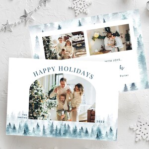 Christmas Photo Card Template Modern Christmas Card with Photo Canva Photo Holiday Card Christmas Card With Photo Template Arch