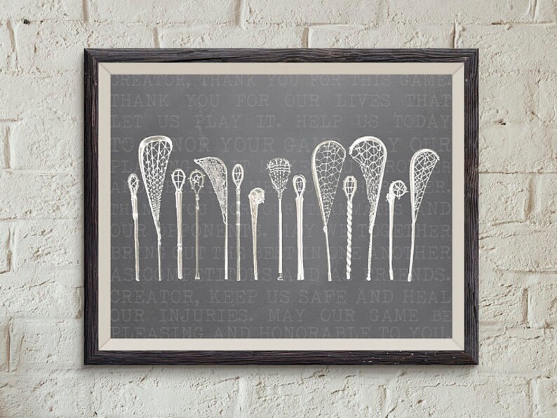 8x10 Vintage Lacrosse Wall Art Lacrosse Stick Art Vintage Etsy