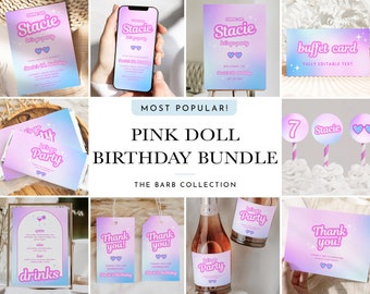 14+ Malibu Bar Doll Party Decorations Hot Pink Birthday Bundle Let's Go Party Birthday Signs Printable Decor Girls Party Bundle #BARB