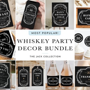 13+ ウイスキー バースデー パーティー デコレーション ヴィンテージ ウイスキー バースデー バンドル 完璧に熟成されたウイスキー バースデー プリンタブル デコレーション バンドル #JACK