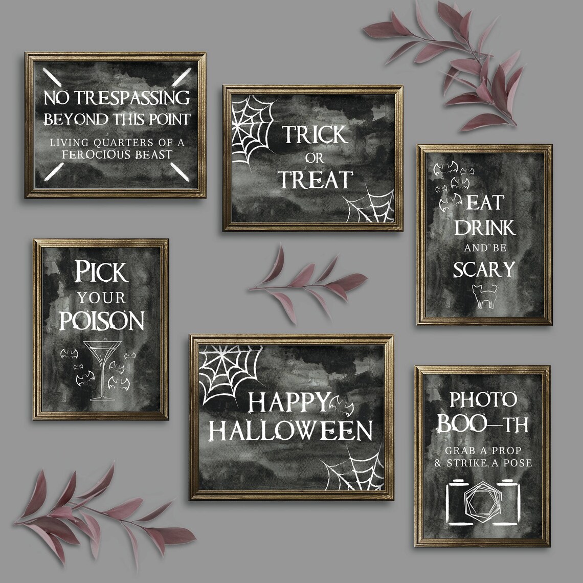 no-trespassing-sign-halloween-party-2017-halloween-decor-etsy