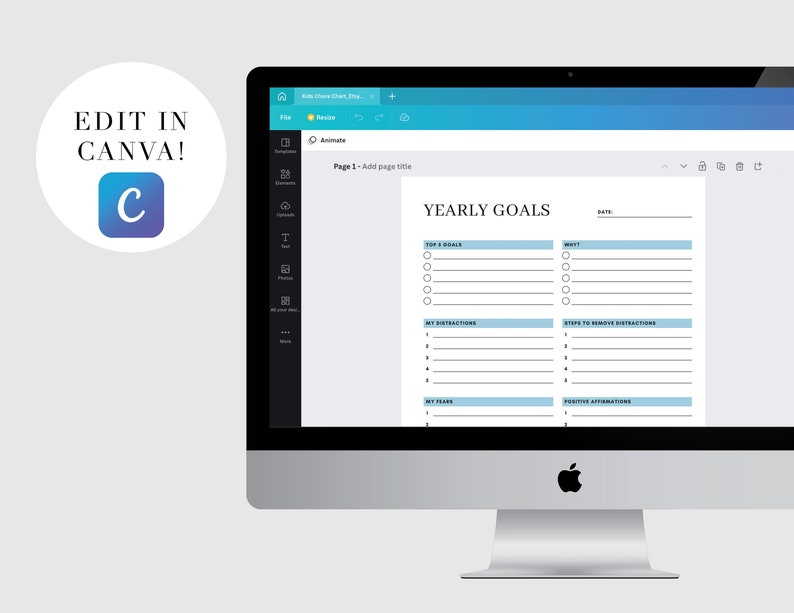 Goal Planner Yearly Planner Digital Planner Goal Planner Goal Setting ...