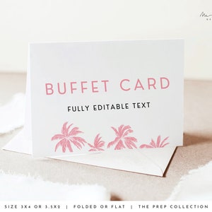 Pink Buffet Card Template Pink Girls Bachelorette Party Buffet Cards Food Labels Instant Download Printable Palm Spring Bach Party #PREP