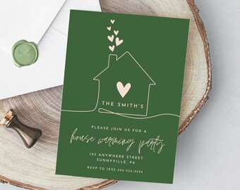 Housewarming Invite Minimalist Housewarming Einladung Neue Zuhause Einladung Wir sind umgezogen Ankündigung Boho Herbst Erdton Bearbeitbar Evite DIY