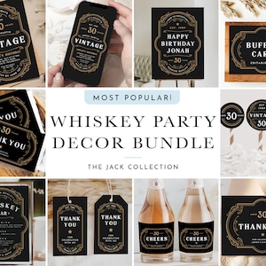13+ Whiskey Birthday Party Decorations Vintage Whiskey Birthday Bundle Aged to Perfection Whiskey Birthday Printable Decor Bundle #JACK