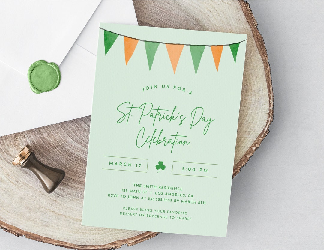 saint pattys day party invitations