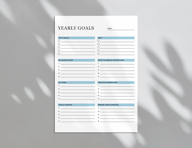 Goal Planner Yearly Planner Digital Planner Goal Planner Goal Setting ...