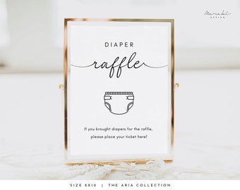 Diaper Raffle Sign Minimalist Baby Shower Instant Diaper Game Sign Bohemian Baby Shower Diaper Raffle Game Modern Baby Shower Game #ARIA
