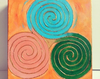 Celtic Ailm Triskele Painting / Finger Labyrinth - Art and/or Practical Meditation